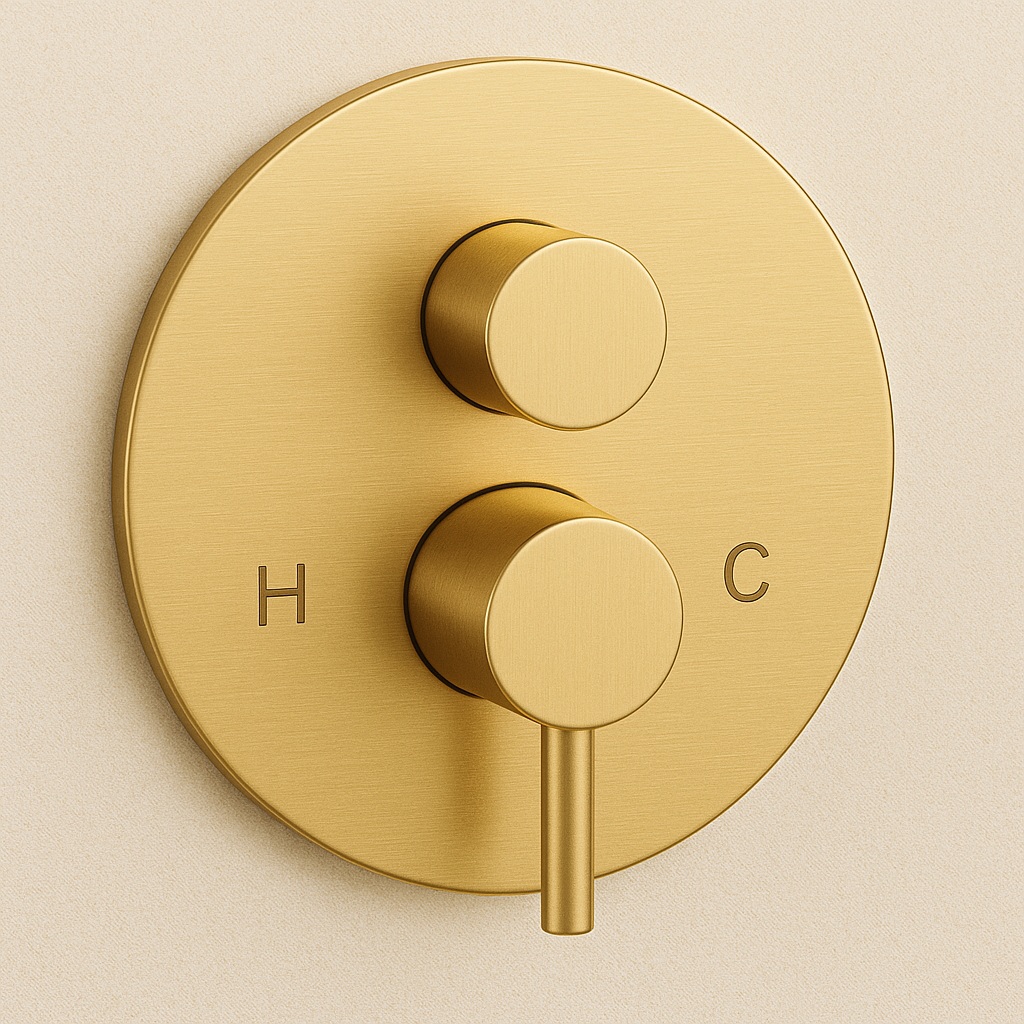 Fontana FS2035 gold 3-way hot and cold mixer valve
